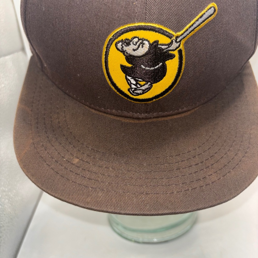 Vtg Melonwear San Diego Padres Swinging Friar Snapback Hat Brown Yellow MLB Cap - Picture 7 of 8
